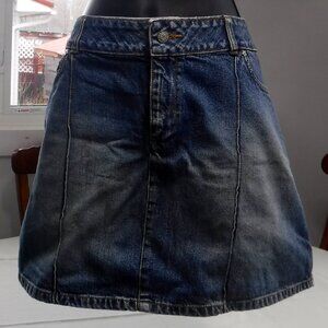 Vintage Route 66 jean mini skirt size US 14 100% cotton